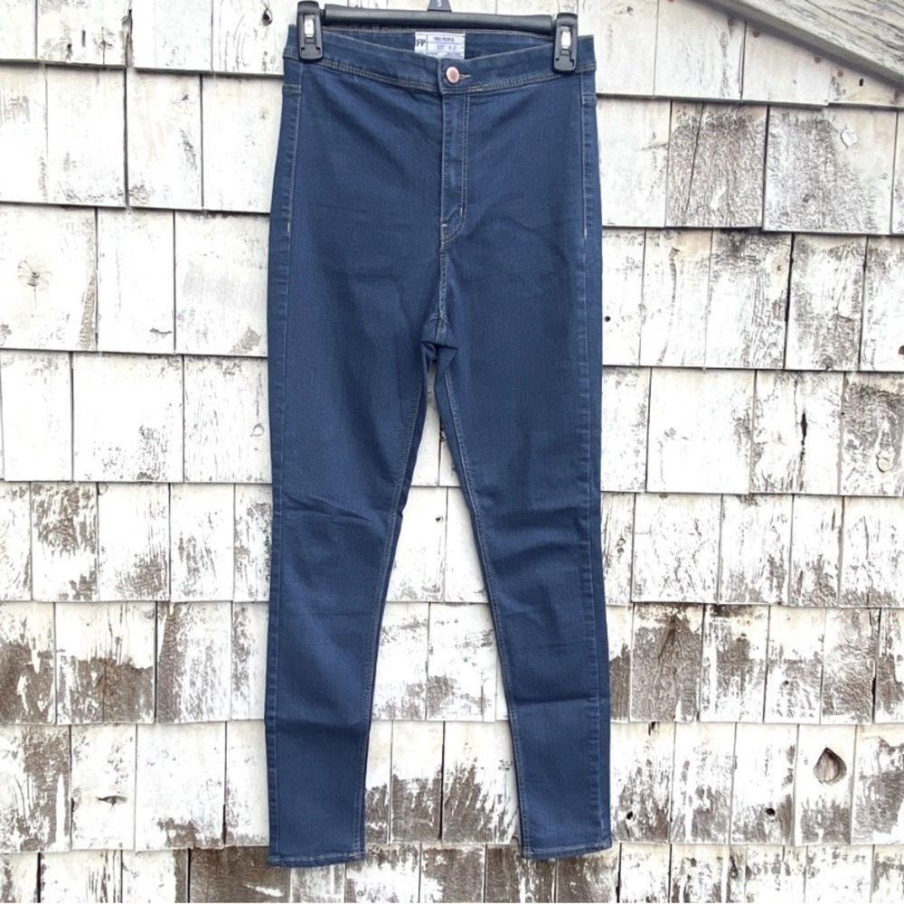 Free People Skinny High Rise Blue Jeans